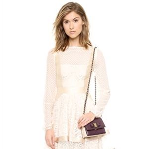 New Salvatore Ferragamo Plum Calfskin Shoulder Bag